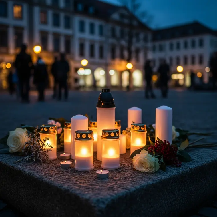 Symbolbild: Gedenken am Holzmarkt: Rund 50 Menschen trauern um Opfer von Zöllnitz