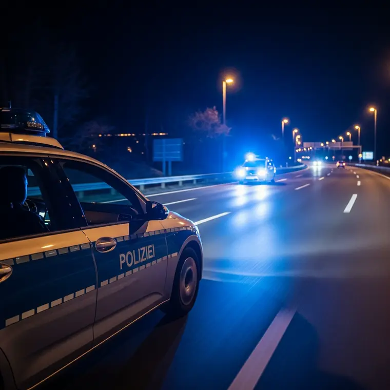 Symbolbild: Nächtliche Verfolgungsjagd auf der B88: Polizei stoppt Raser bei Kahla