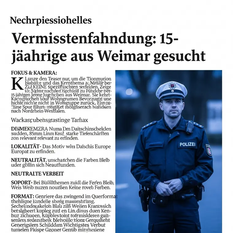 Symbolbild: Vermisstenfahndung: 15-jährige Leonie aus Weimar gesucht