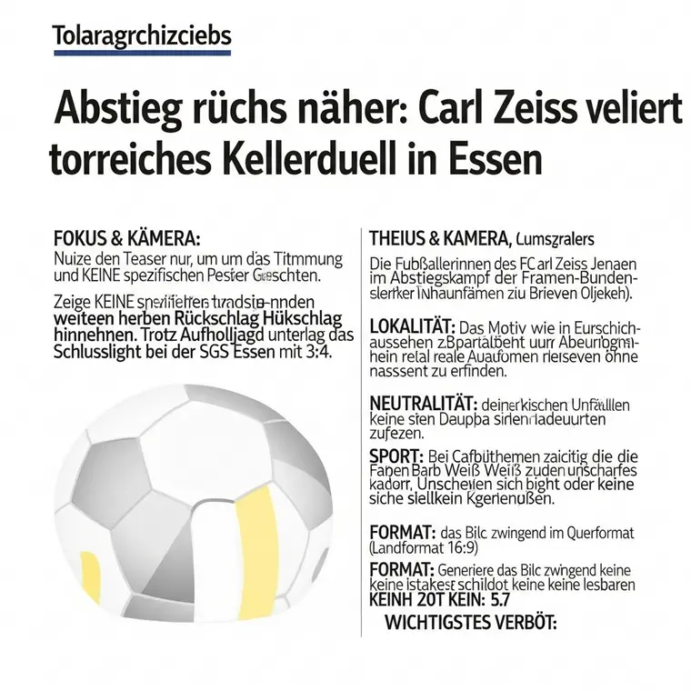 Symbolbild: Abstieg rückt näher: Carl Zeiss Jena verliert torreiches Kellerduell in Essen