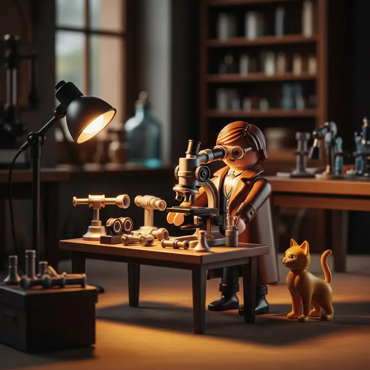 Symbolbild: Mit Werkstatt und Katze: Ernst Abbe als Playmobil-Figur in Jena präsentiert