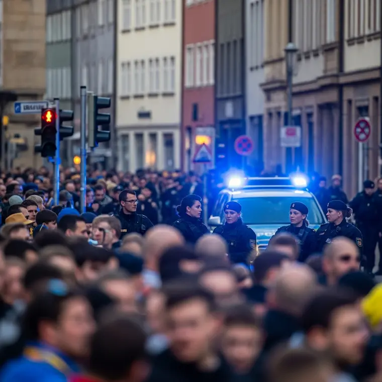 Symbolbild: Fanmärsche vor Thüringen-Derby: Tausende Fußballfans in Jenaer Innenstadt