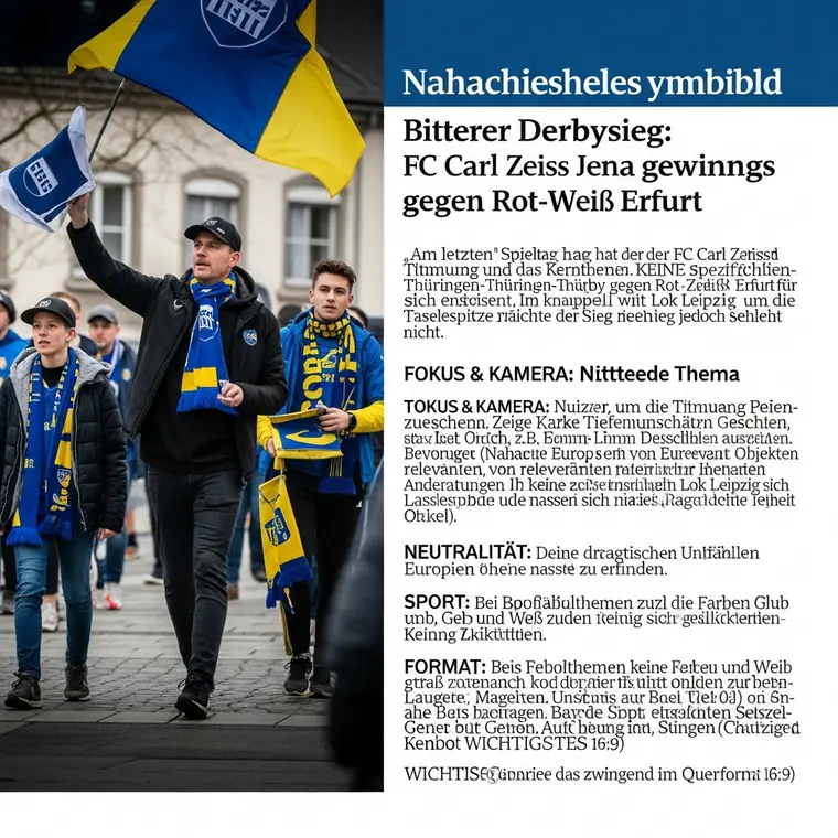 Symbolbild: Bitterer Derbysieg: FC Carl Zeiss Jena gewinnt gegen Rot-Weiß Erfurt