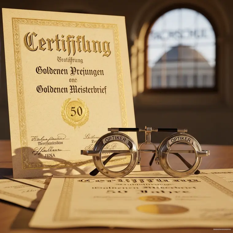 Symbolbild: Goldene Ehrung: 23 Augenoptikermeister feiern 50-jähriges Jubiläum in Jena