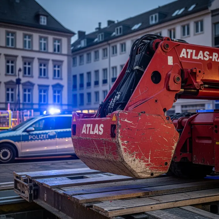 Symbolbild: Baustellendiebstahl in Jena: Roter ATLAS-Radlader entwendet