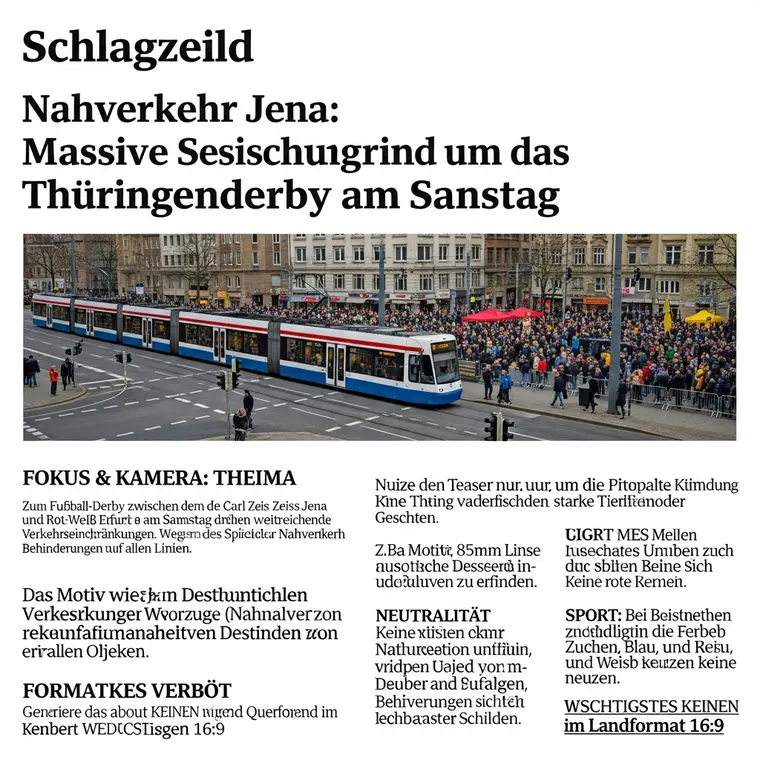 Symbolbild: Nahverkehr Jena: Massive Einschränkungen rund um das Thüringenderby am Samstag
