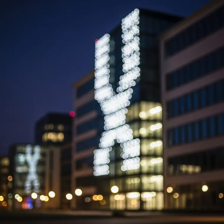 Symbolbild: Neue Leuchtbotschaft erstrahlt auf dem Jenaer Inselplatz-Hochhaus