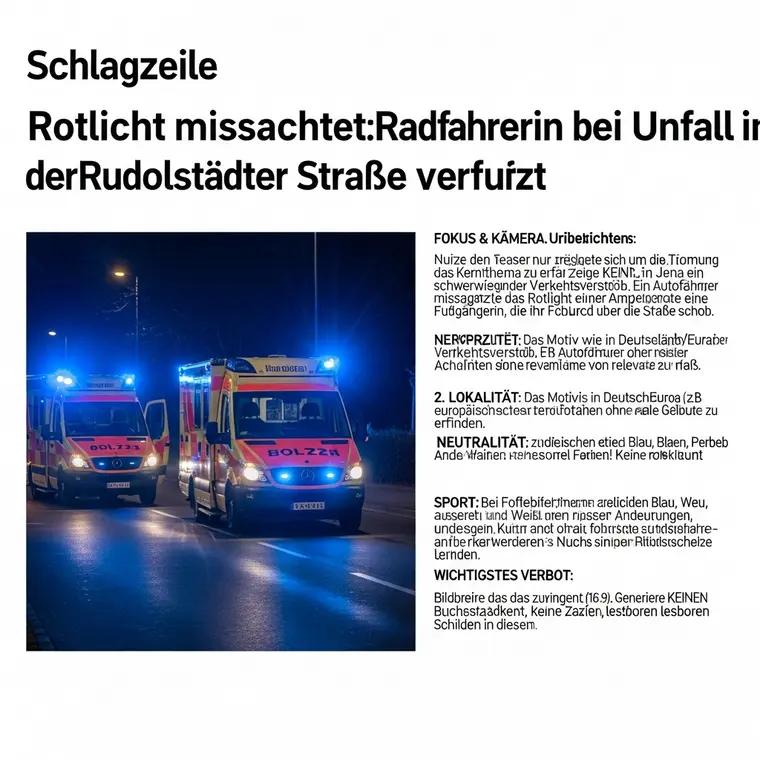 Symbolbild: Rotlicht missachtet: Radfahrerin bei Unfall in der Rudolstädter Straße verletzt