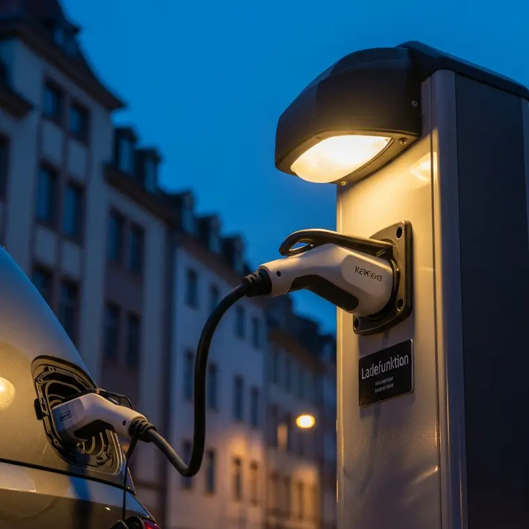 Symbolbild: E-Auto laden an der Straßenlaterne: AWO und Stadtwerke testen innovativen 'Laternenlader' in Lobeda