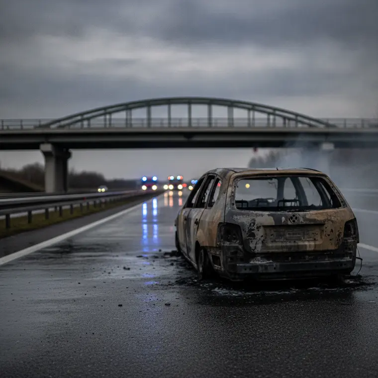 Symbolbild: Kurioser Brand auf der L 1071: Auto fängt auf dem Weg in die Werkstatt Feuer