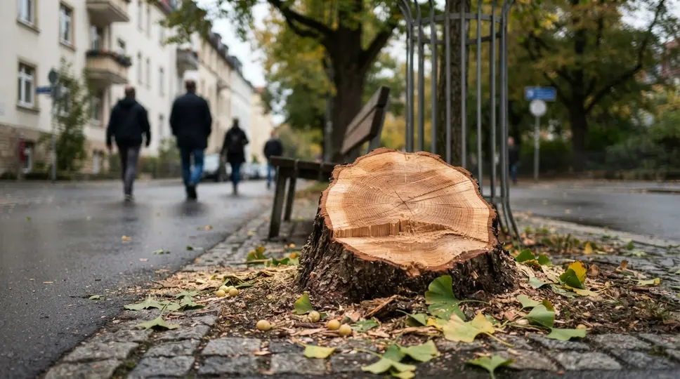 Symbolbild: Jena: Fällung eines gesunden Ginkgos in der Weigelstraße