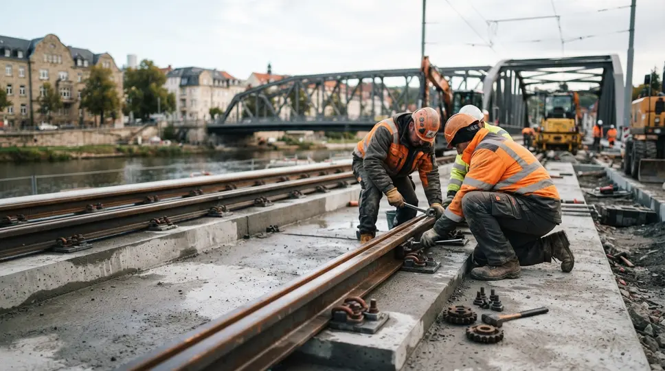 Symbolbild: Paradiesbrücke Jena: Erste neue Gleise werden verlegt