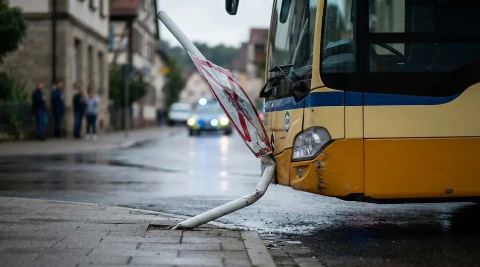 Symbolbild: Reinstädt: Bus kollidiert mit Verkehrszeichen