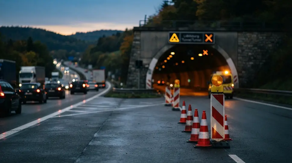 Symbolbild: A4: Lobdeburg-Tunnel in Jena teilweise gesperrt