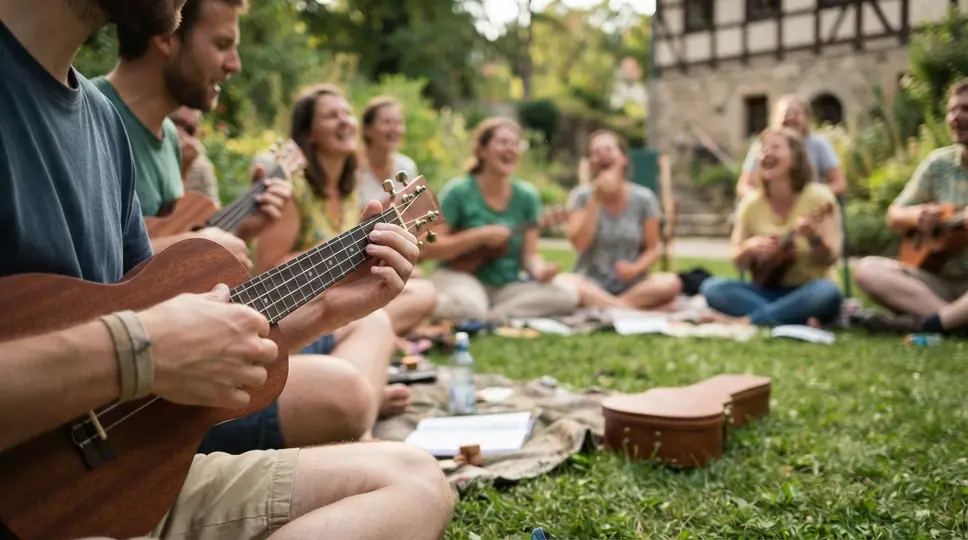 Symbolbild: Ukulelefest in Jena: Singen im Botanischen Garten