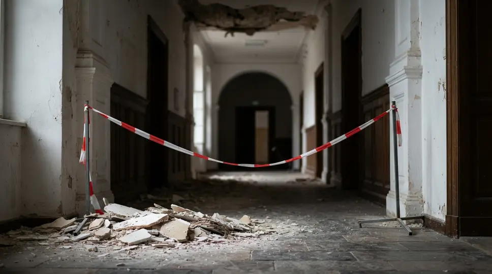 Symbolbild: Uni Jena: Hauptgebäude nach Putz-Absturz gesperrt