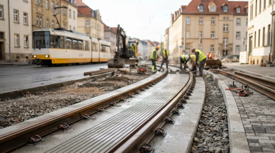 Symbolbild: Gleisbau im Himmelreich: Naumburger Straße wächst